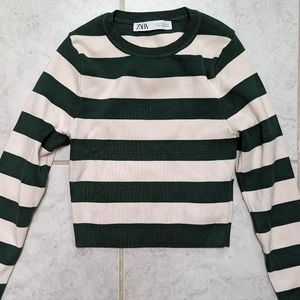 Cropped striped Zara sweater